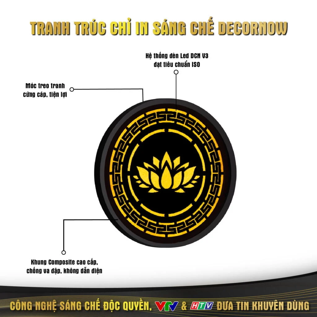 Tranh Đèn Hào Quang CNC Họa Tiết DECORNOW DCN-TCC5 4 Điểm ưu việt của chất liệu khung Tranh Đèn Hào Quang CNC tại DecorNow