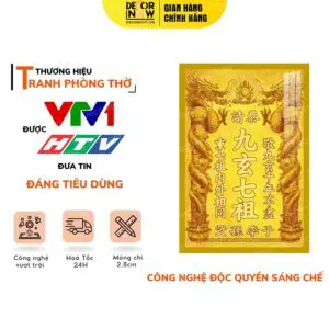 Bài Vị Cửu Huyền Thất Tổ Chữ Hán DECORNOW DCN-TC379