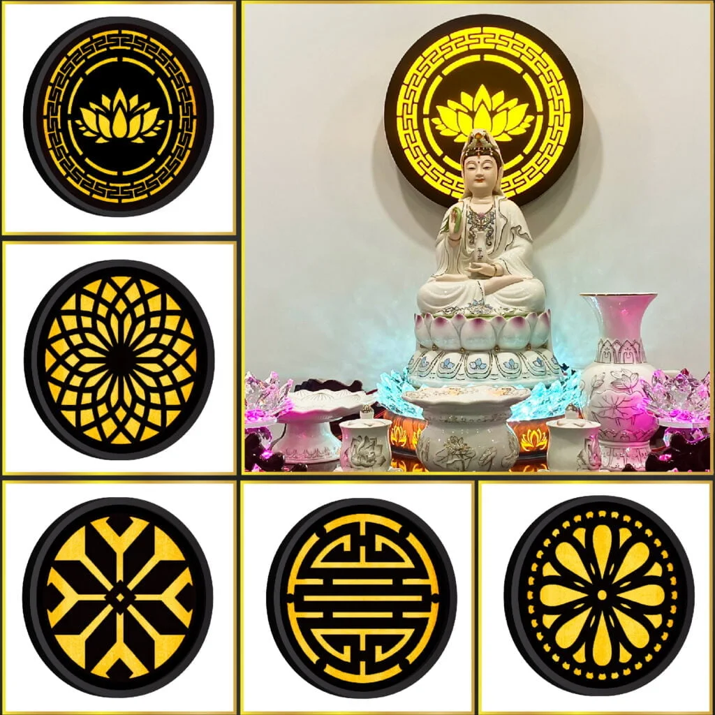 Tranh Đèn Hào Quang CNC Họa Tiết DECORNOW DCN-TCC5 2 Tranh Đèn Hào Quang CNC DecorNow