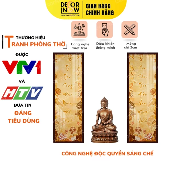 Tranh Trúc Chỉ In Đối Họa Tiết Câu Đối Thờ Gia Tiên DECORNOW DCN-TC281