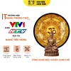 Tranh Trúc Chỉ In Tròn Chữ Om Mani Padme Hum Họa Tiết Mandala DECORNOW DCN-TC226