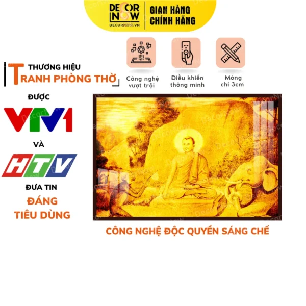Tranh Trúc Chỉ In Ngang Họa Tiết Phật Thuyết Pháp DECORNOW DCN-TC86