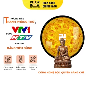 Tranh Trúc Chỉ In Tròn Chữ Vạn Họa Tiết Mandala DECORNOW DCN-TC29