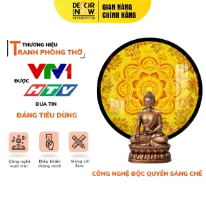 Tranh Trúc Chỉ In Tròn Họa Tiết Mandala Sen DECORNOW DCN-TC21