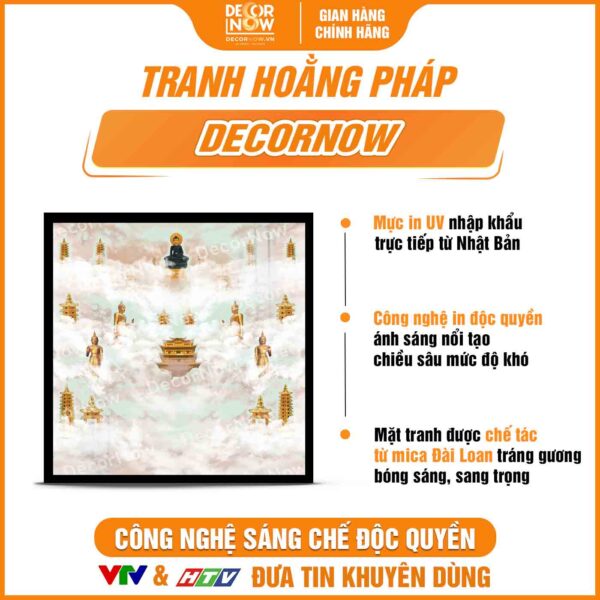 Bề mặt tranh đèn hiện đại in vuông tranh mây trời DecorNow HD37