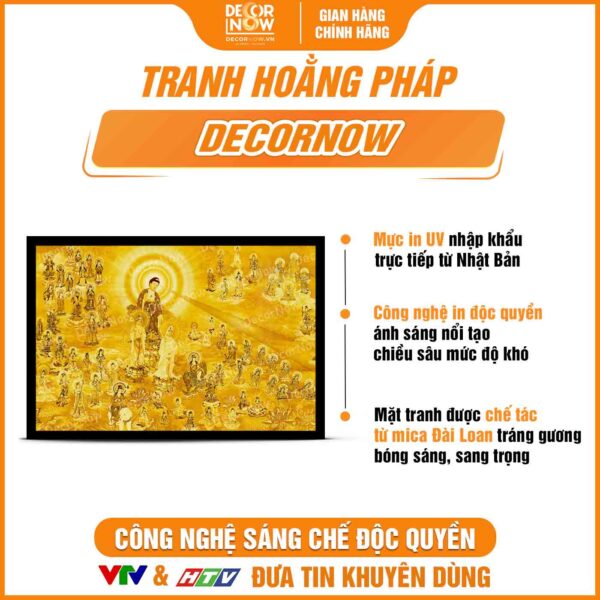 Bề mặt tranh trúc chỉ in ngang mười phương chư Phật TC336 DecorNow