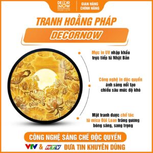 Bề mặt tranh trúc chỉ hoa sen bầu trời TC210 DecorNow