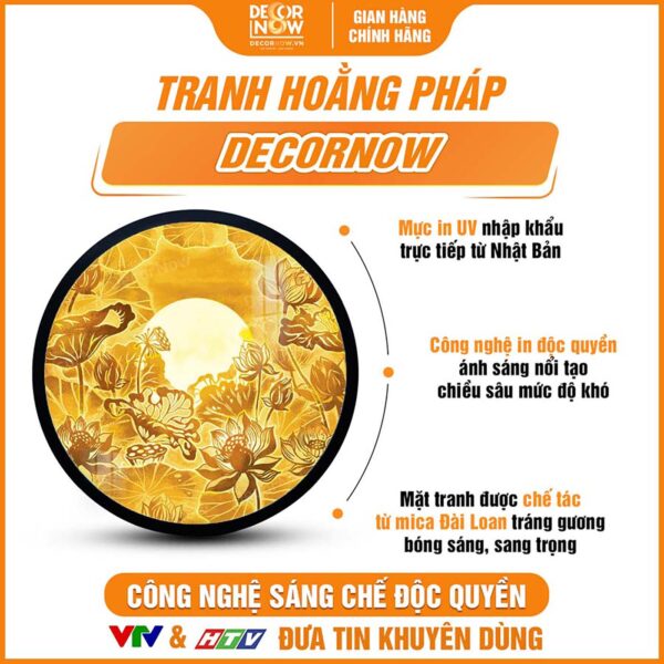 Bề mặt tranh trúc chỉ hoa sen bầu trời TC210 DecorNow