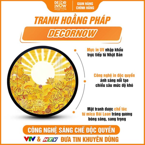 Điểm ưu việt bề mặt trúc chỉ in tròn hoa sen tia trời DecorNow TC301