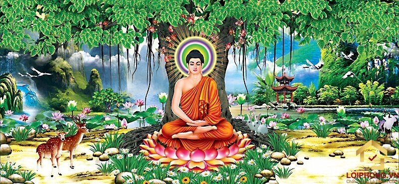 Top 4 Mẫu Họa Tiết Tranh Trúc Chỉ Mandala Ý Nghĩa Nhất 13 Phật ngồi dưới tán cây Bồ Đề