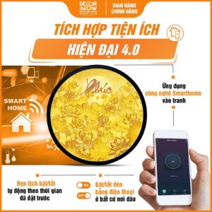 Công nghệ Smarthome tiện lợi trong tranh trúc chỉ in tròn chữ Phúc DecorNow TC549