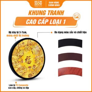 Đa dạng khung tranh trúc chỉ tròn hoa sen chữ Phật TC52