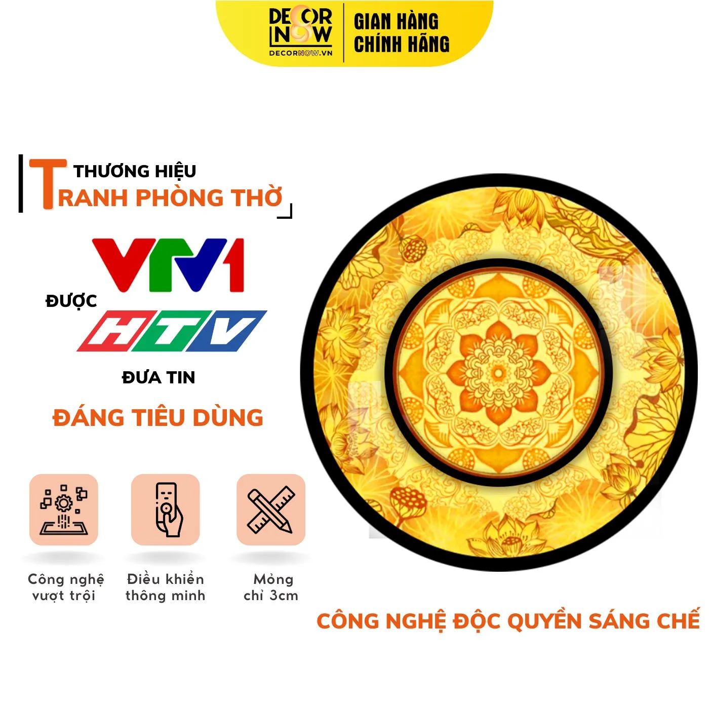 Đèn Trần Tranh Trúc Chỉ In Hoa Sen Mandala DecorNow TC349