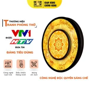 Đèn Trần Tranh Trúc Chỉ In Hoa Sen Mandala DecorNow TC349