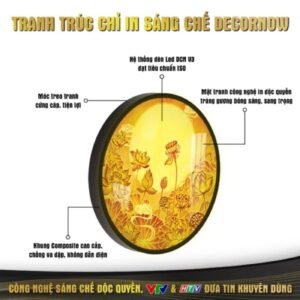 Đèn Trần Tranh Trúc Chỉ In Mandala Lá DecorNow TC341