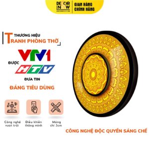 Đèn Trần Tranh Trúc Chỉ In Mandala Lá DecorNow TC341