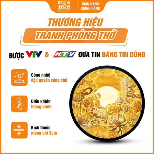 Tổng quan tranh trúc chỉ hoa sen bầu trời TC210 DecorNow