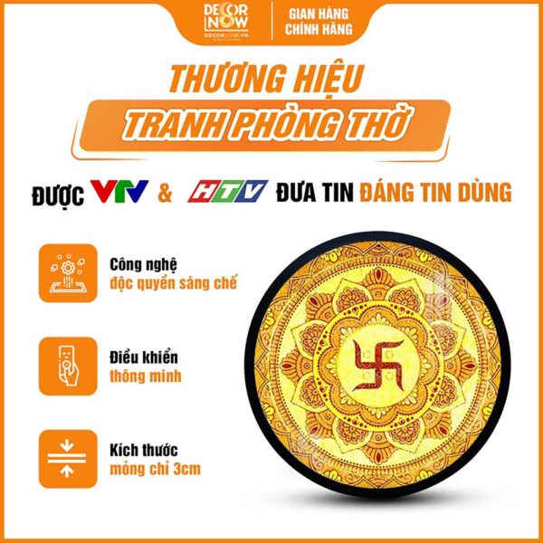 Giới thiệu chung về tranh trúc chỉ tròn chữ Vạn Mandala TC225