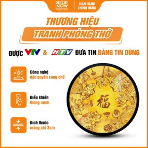 Giới thiệu chung tranh trúc chỉ tròn hoa sen chữ Phật TC52 