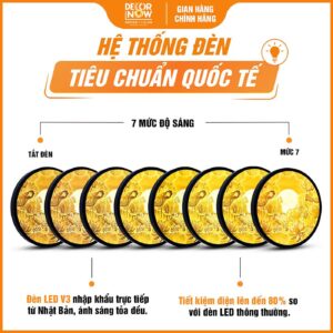 Hệ thống đèn trong tranh trúc chỉ hoa sen bầu trời DecorNow TC210