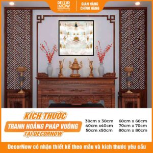 Kích thước tranh đèn hiện đại in vuông tranh mây trời DecorNow HD37