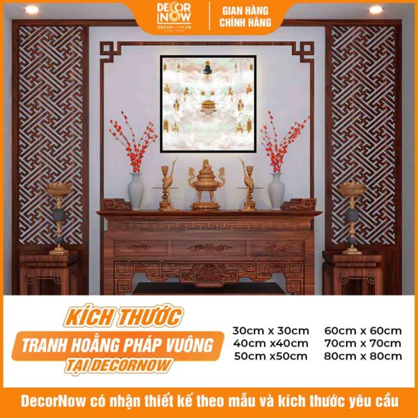 Kích thước tranh đèn hiện đại in vuông tranh mây trời DecorNow HD37