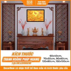 Kích thước tranh trúc chỉ in ngang chữ Phúc Lộc Thọ sen trời DecorNow TC313