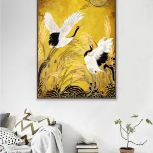 Tranh Treo Tường Canvas Đơn Chim Hạc - DECORNOW T131