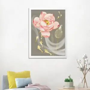 Tranh Treo Tường Canvas Đơn Hoa Sen Cá Chép – DECORNOW T157