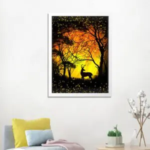 Tranh Treo Tường Canvas Đơn Hươu Nai Trong Rừng - DECORNOW T178