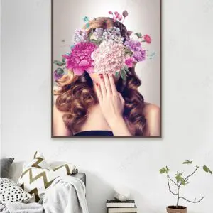 Tranh Treo Tường Canvas Hoa Hồng Che Cô Gái  - DECORNOW T28