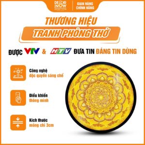 Tổng quan về tranh trúc chỉ in tròn Mandala lá bồ đề DecorNow TC49