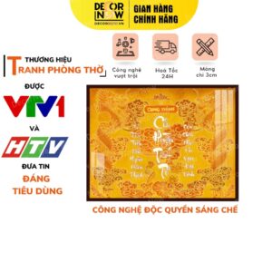 Tranh trúc chỉ in ngang họa tiết chữ cửu huyền thất tổ TC206