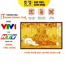 Tranh trúc chỉ in ngang họa tiết Phật nằm dưới gốc cây bồ đề TC233