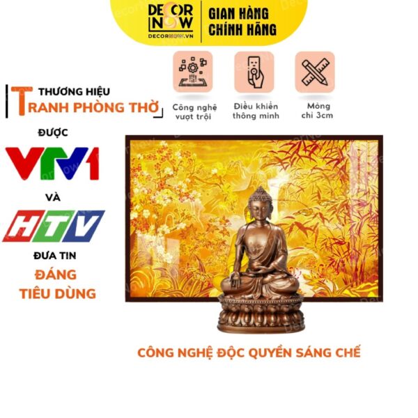 Tranh trúc chỉ in ngang họa tiết thác nước tre trúc kết hợp hoa mai TC260