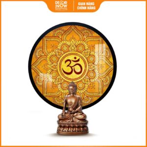 Tranh Trúc Chỉ In Tròn Mandala Chữ Om Mani Padme Hum TC224