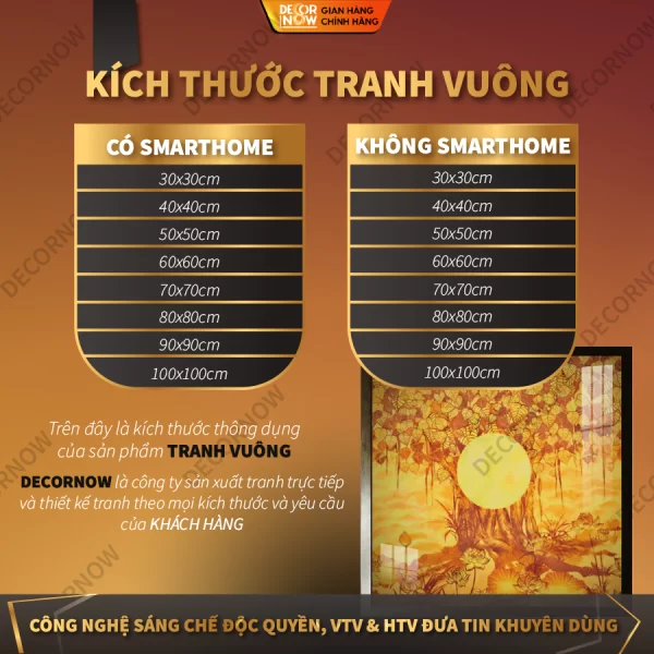 kích thước vuông