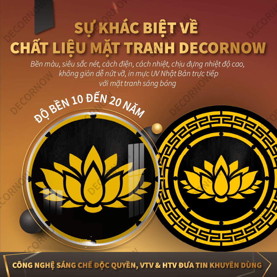 Top 10 Tranh Hào Quang CNC Bán Chạy Nhất Decornow 16 Sử dụng chất liệu mặt tranh bậc nhất thị trường.
