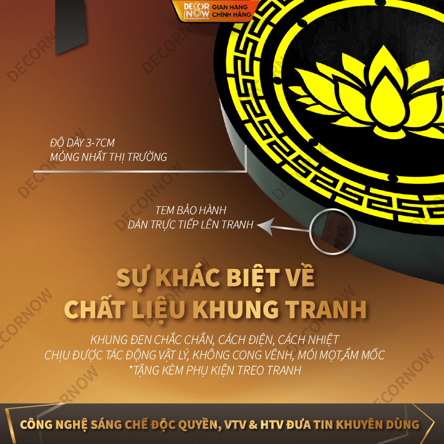 Top 10 Tranh Hào Quang CNC Bán Chạy Nhất Decornow 17 Sự khác biệt về chất liệu khung tranh
