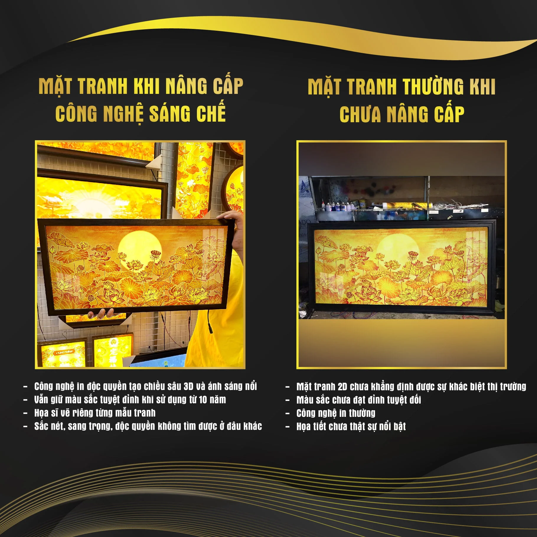 Tranh Trúc Chỉ In Ngang Phật Họa Tiết Hoa Sen Tia Trời DECORNOW DCN-TC101 6 5 1