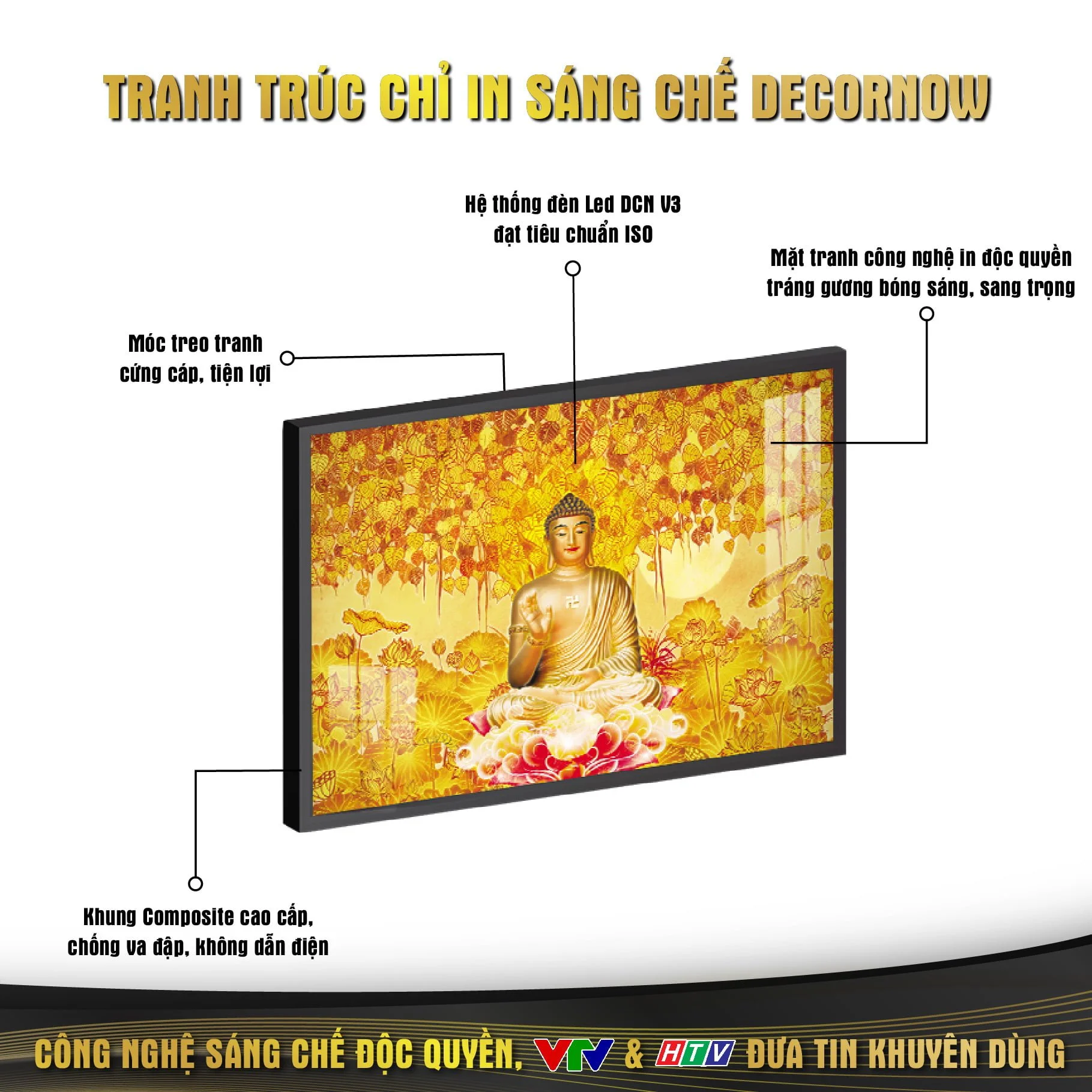 Tranh Trúc Chỉ In Ngang Phật Họa Tiết Hoa Sen Tia Trời DECORNOW DCN-TC101 7 6