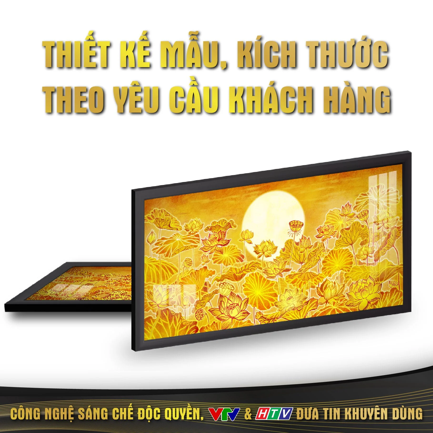 Tranh Trúc Chỉ In Ngang Phật Họa Tiết Hoa Sen Tia Trời DECORNOW DCN-TC101 9 7