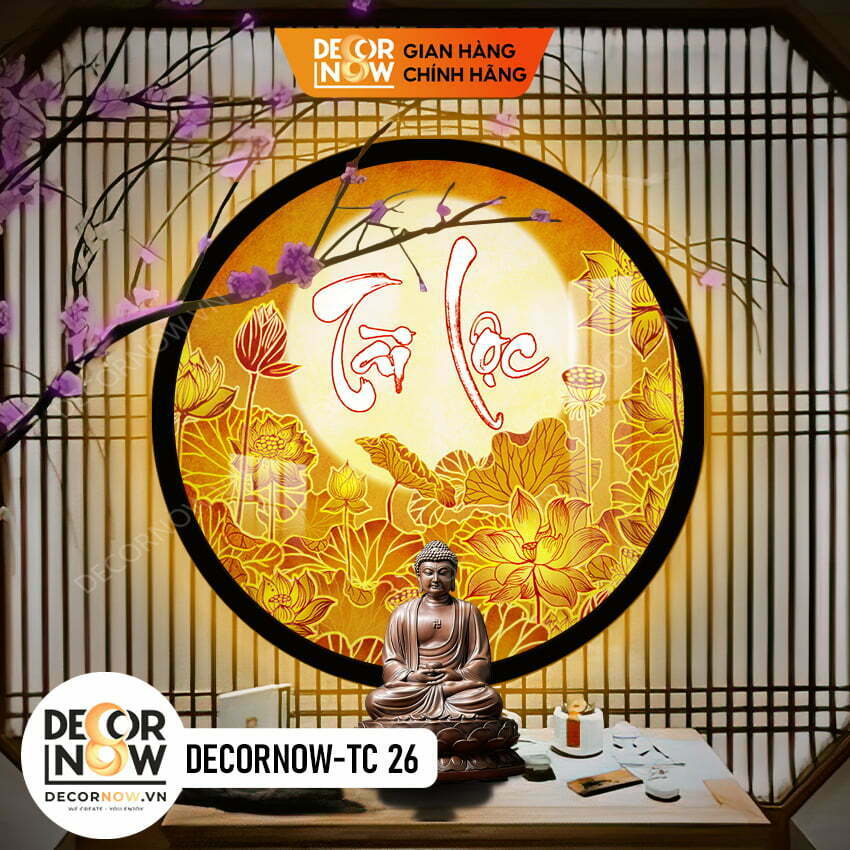 Top 10 Mẫu Tranh Trúc Chỉ Tròn Bán Chạy Nhất DecorNow 10 Tranh Trúc Chỉ In Đèn Hào Quang Chữ Thư Pháp DECORNOW DCN TC26