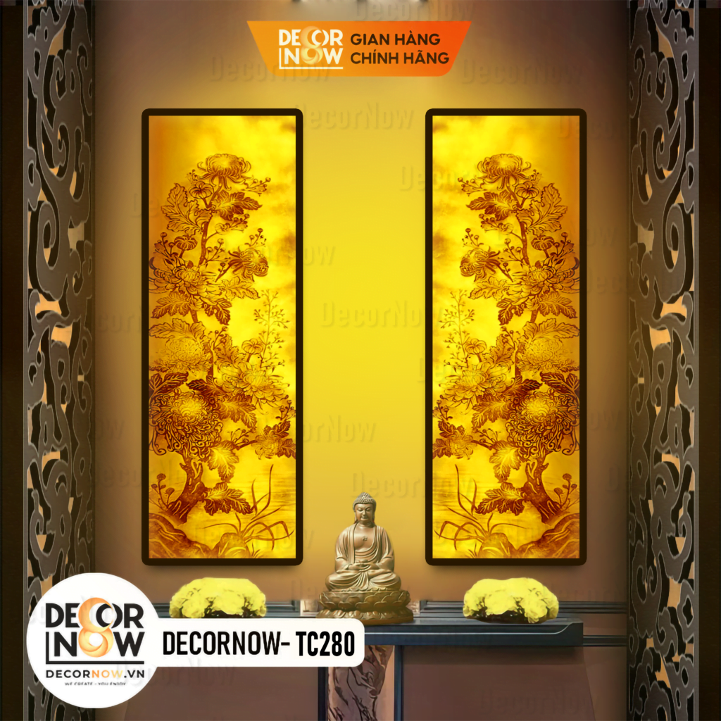 Top 10 Bộ Tranh Trúc Chỉ Đối Được Nhiều Gia Đình Yêu Thích Nhất 2023 12 Bộ Tranh Trúc Chỉ Đối In Hoa Cúc DECORNOW DCN TC280