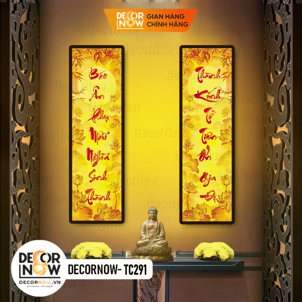 Top 10 Bộ Tranh Trúc Chỉ Đối Được Nhiều Gia Đình Yêu Thích Nhất 2023 6 Bộ Tranh Trúc Chỉ Đối In Chữ Thư Pháp DECORNOW DCN TC291