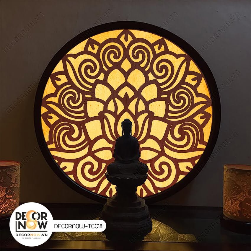 Top 10 Tranh Hào Quang CNC Bán Chạy Nhất Decornow 13 Đèn Hào Quang Phật In Tranh Trúc Chỉ CNC DECORNOW DCN TCC18