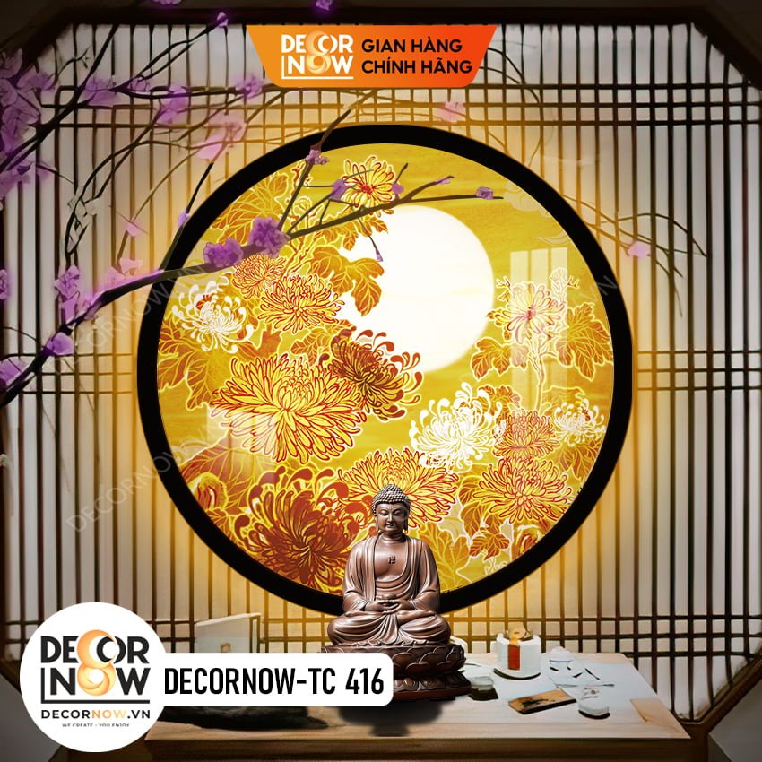 Top 10 Mẫu Tranh Trúc Chỉ Tròn Bán Chạy Nhất DecorNow 6 Tranh Trúc Chỉ In Đèn Hào Quang Thờ Gia Tiên DECORNOW DCN TC416