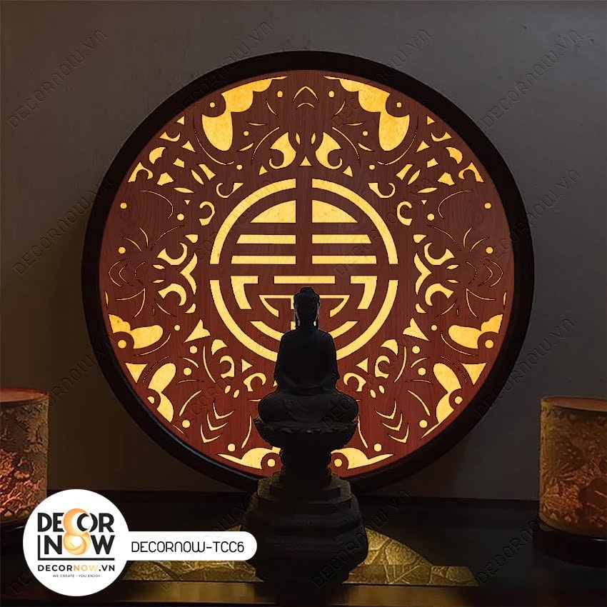 Top 10 Tranh Hào Quang CNC Bán Chạy Nhất Decornow 14 Đèn Hào Quang Phật In Tranh Trúc Chỉ CNC DECORNOW DCN TCC6