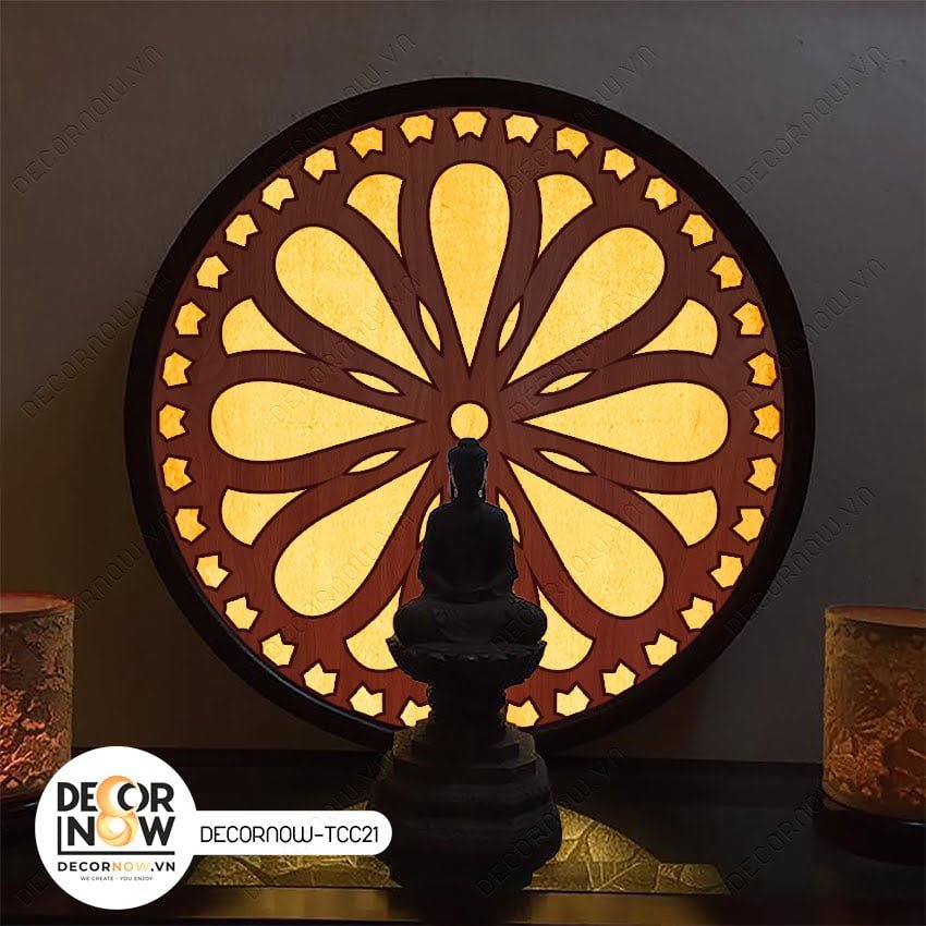 Top 10 Tranh Hào Quang CNC Bán Chạy Nhất Decornow 12 Đèn Hào Quang Phật In Tranh Trúc Chỉ CNC DECORNOW DCN TCC21