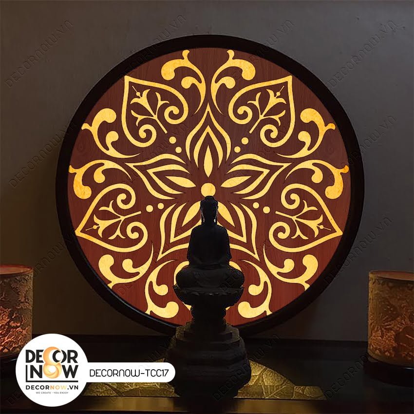 Top 10 Tranh Hào Quang CNC Bán Chạy Nhất Decornow 6 Đèn Hào Quang Phật In Tranh Trúc Chỉ CNC DECORNOW DCN TCC17